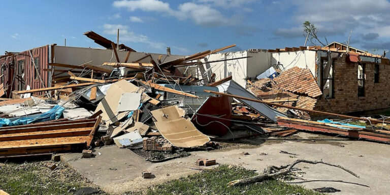 Tornado damaged house