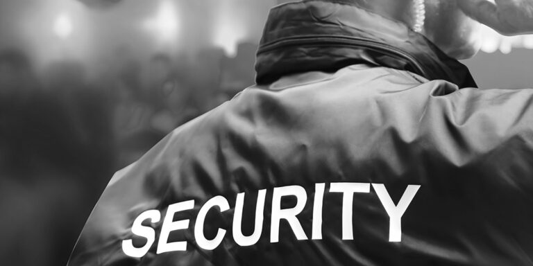 Male Security Officer Wearing Cap Trying To Listen Something On Earphones