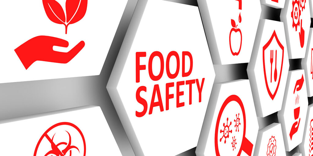 FOOD SAFETY concept cell background 3d illustration