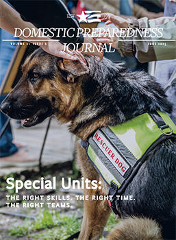 Rescue dog being pet by a group of children, Special Units: The Right Skills. The Right Time. The Right Teams.