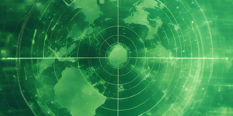 map of world as viewed on radar