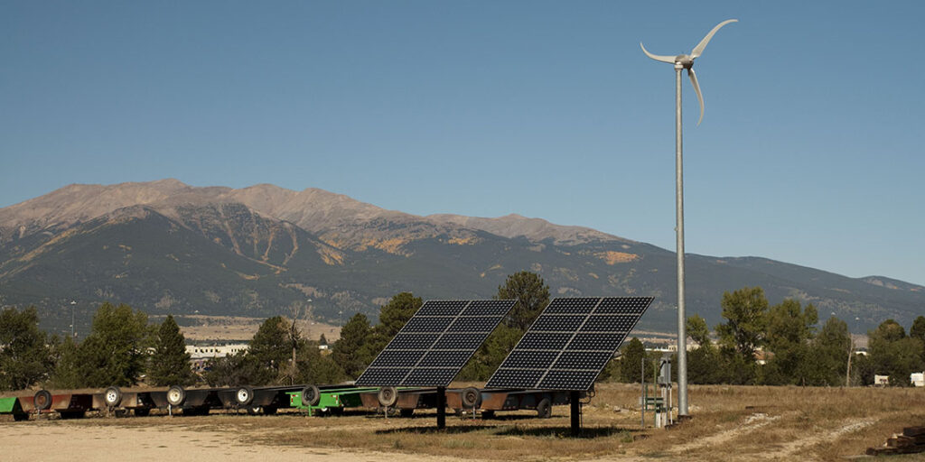 Skystream 3.7 and Solar PV near Buena Vista, Colorado.
